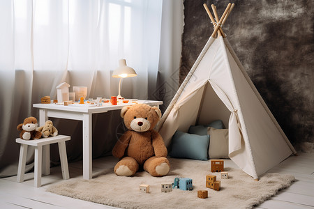 小帐篷现代家居的儿童房装修设计图片