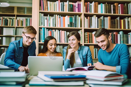 图书馆学习的大学生高清图片