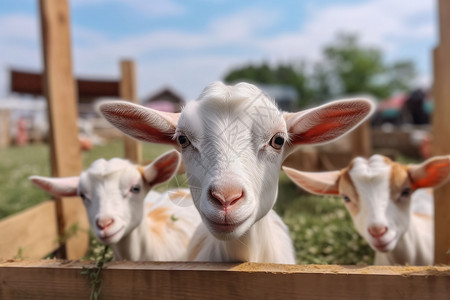 农场中养殖的山羊图片