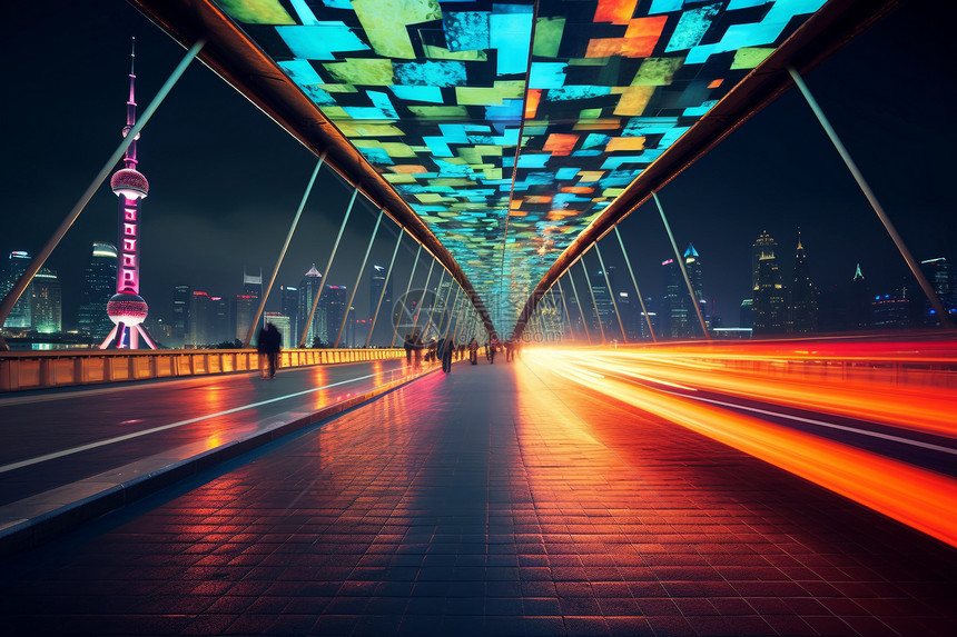 未来派的城市桥梁图片