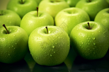 酸甜可口的绿苹果背景图片