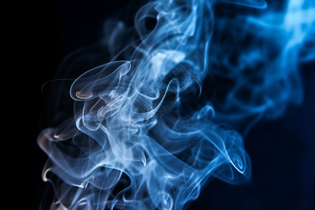 缥缈轻盈的蓝色烟雾背景图片