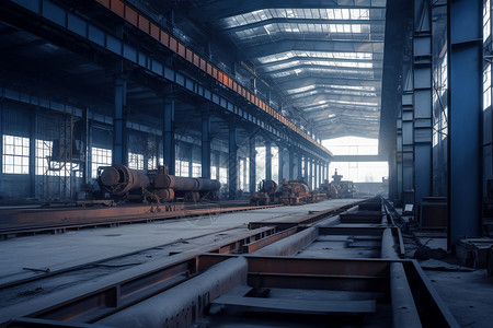 钢铁厂有很多钢材图片