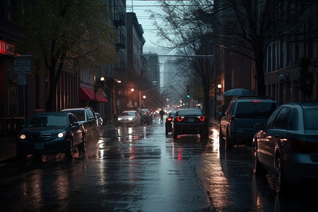 雨天的城市图片