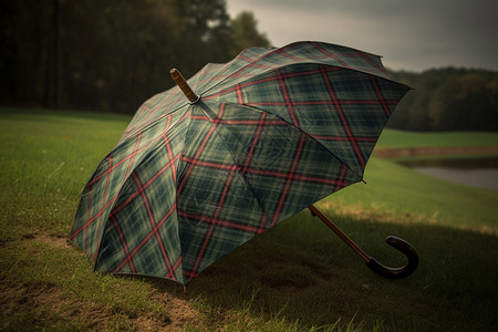 经典格子雨伞背景图片