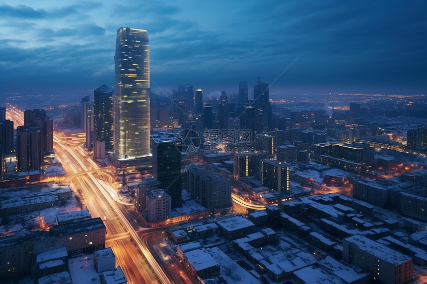 冬季商业城市生活图片