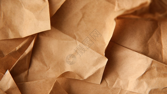 复古牛皮信封绉纸的特写背景