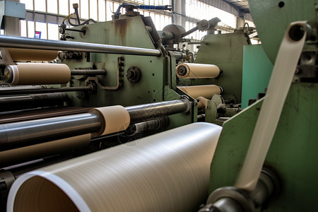 印刷生产线工厂里正在作业的生产线背景