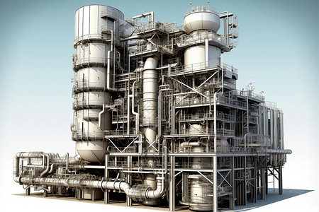 石化工业炼油厂的排放设备设计图片