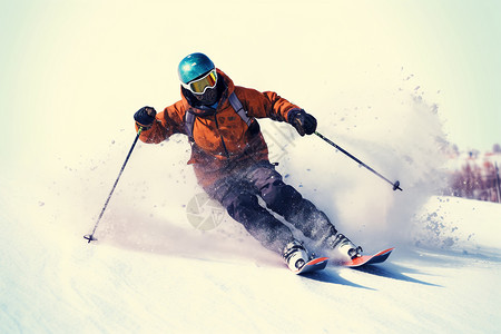 享受滑雪乐趣的男生图片