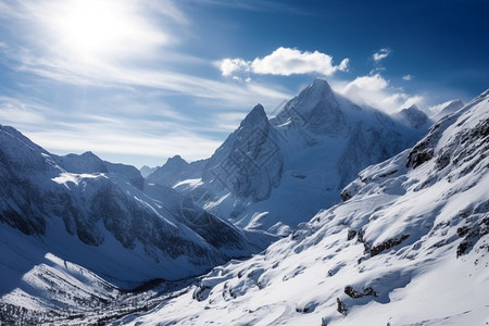 玉龙雪山雪峰震撼风景背景图片