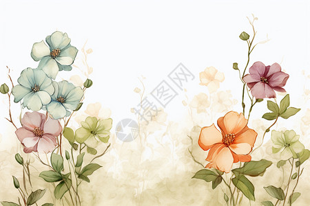 一副水彩花卉的画背景图片