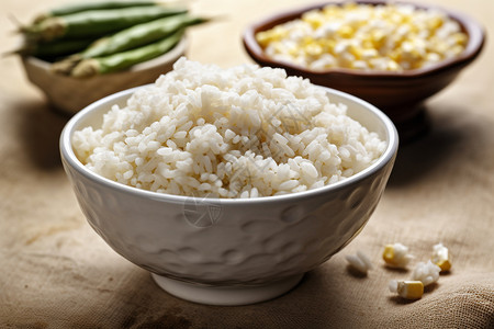 作为主食的白米饭背景