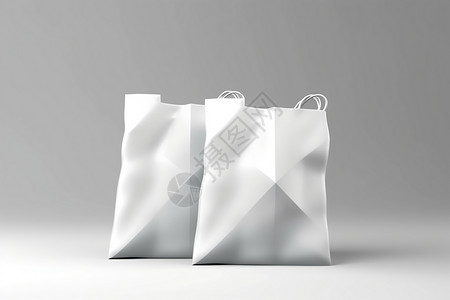 零食袋白色三维手提袋展示设计图片