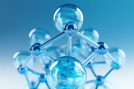 蓝色玻璃感基因模型背景图片