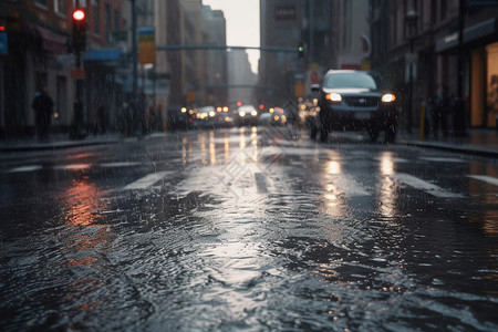 暴雨中的城市图片