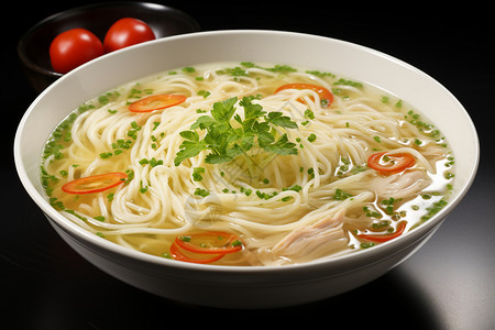 韩式冷面美味的汤面背景