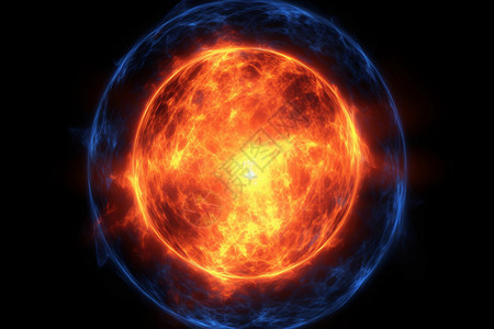 科幻发光的圆形火球图片