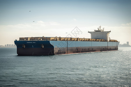 海洋中运输货物的船舶图片