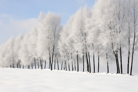 冬季树林雪景图片