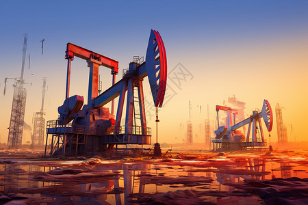 大型石油钻井设备背景图片