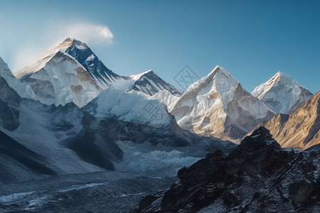 珠穆朗玛峰雪山图片