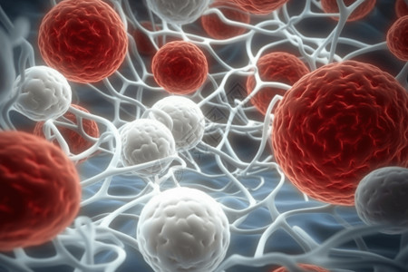 白色淋巴细胞和红色的血细胞高清图片