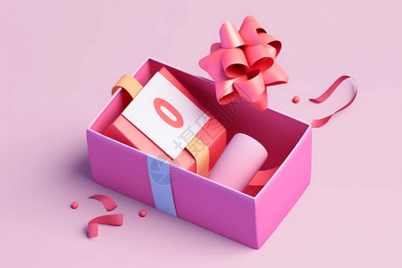 粉色的开放式礼盒图片