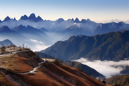 雄伟大山雄伟的山脉背景