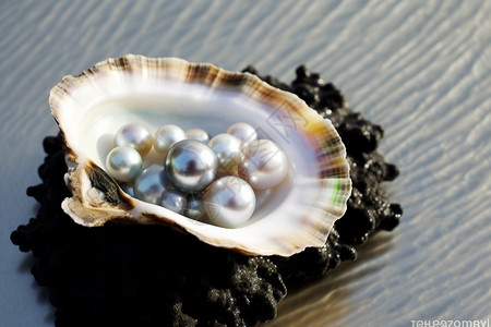 贝壳上的珍珠图片