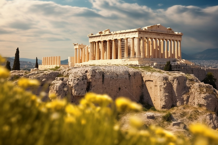 希腊废墟建筑图片