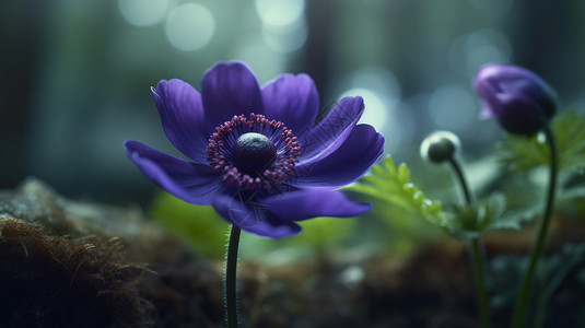 清晨下的紫色小花图片