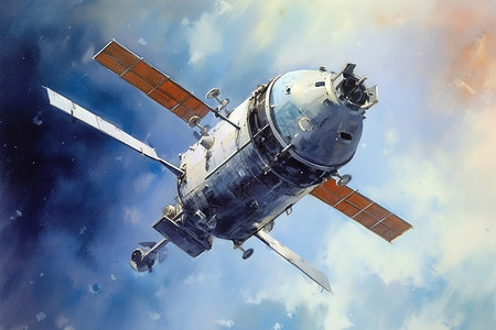 技术创新的太空站背景图片