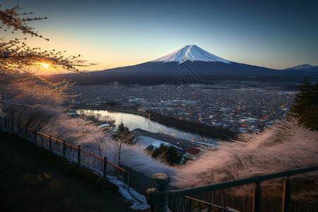 一张富士山远景图图片
