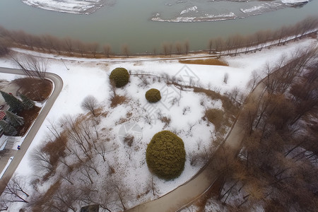 古黄河的大雪图片