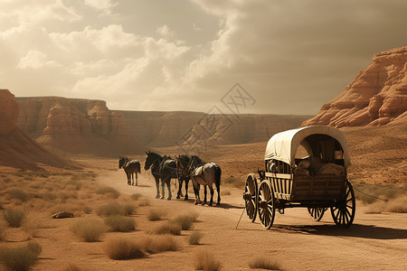 沙漠货运马车图片