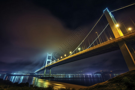 夜晚的桥梁图片