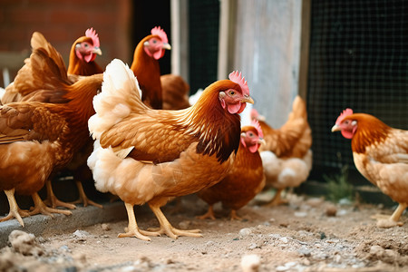 养鸡场的鸡农村高清图片素材