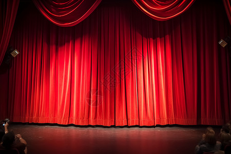 舞台的红色幕布背景图片