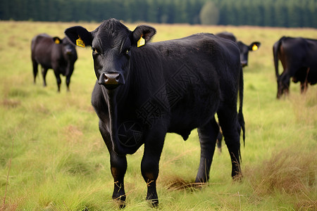 牧场的牛群生产喂养高清图片