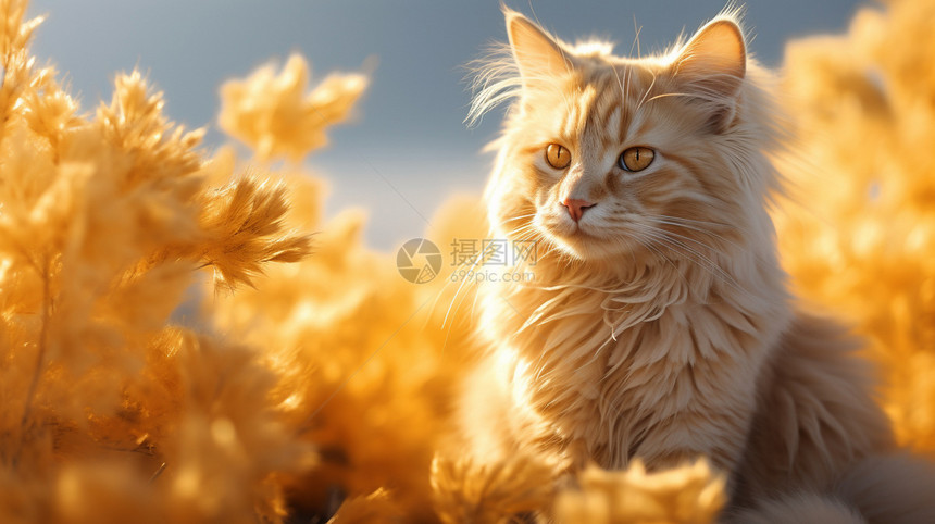 金色毛发的宠物猫图片