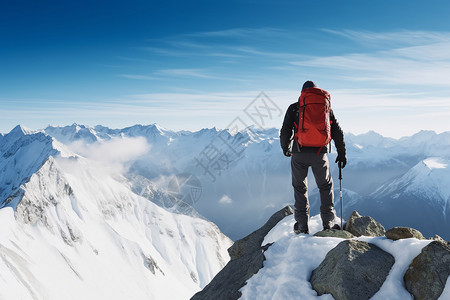 冒险的登山者背景图片