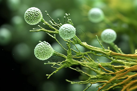 绿色青霉素孢子生物素材高清图片