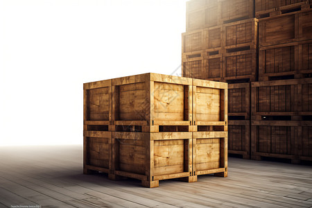 货运木箱包装木箱高清图片