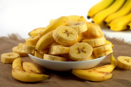 切片的水果香蕉背景图片