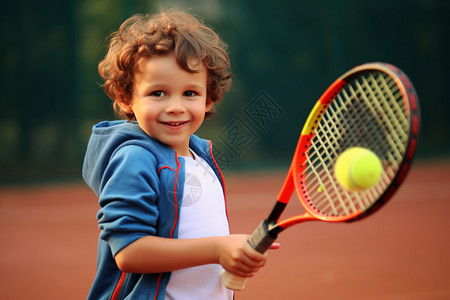 玩网球的孩子背景图片