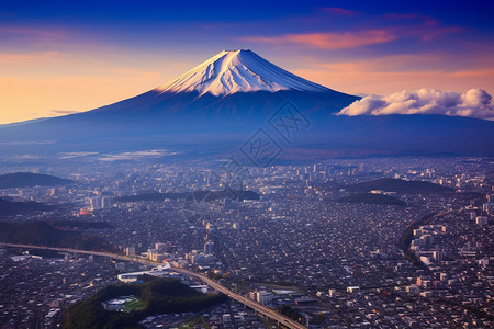 美丽的富士山景观背景图片