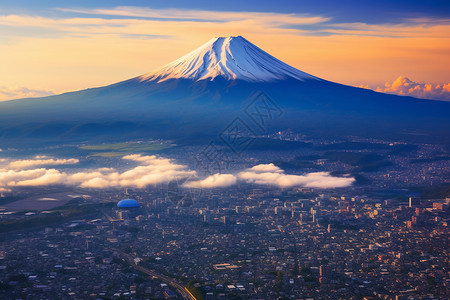 富士山景观背景图片