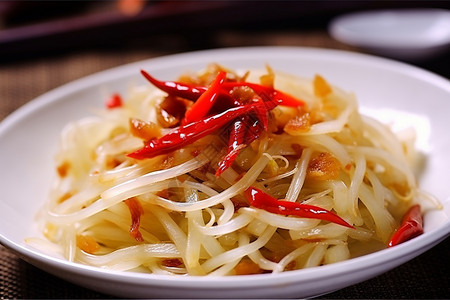 中国的美食辣椒土豆丝高清图片