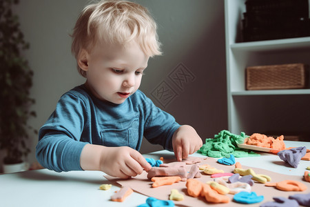 玩粘土的儿童背景图片